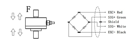 Capteur de pression de piézoélectrique du capteur 1-50 Kn de force de compression de tension d'acier inoxydable 700 ohms
