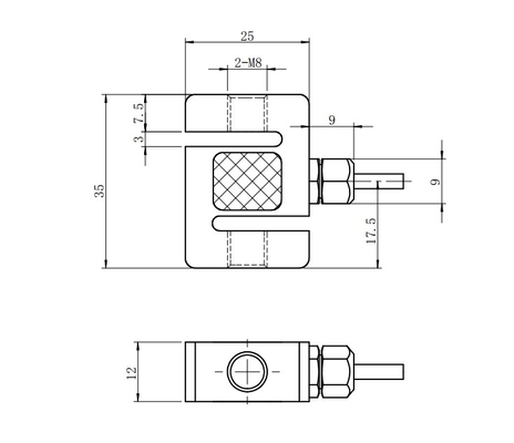 Capteur compressif de traction de type S en acier inoxydable 50-2000N 15v